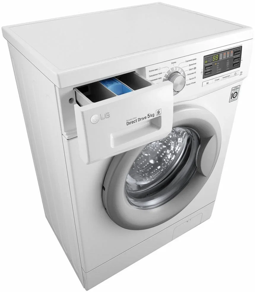 Стиральная машина LG F10B8LD7 белая (60х44х85см, 1000об, 5кг)