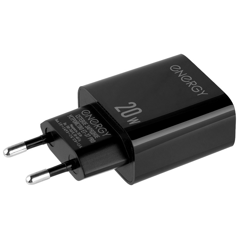 Сетевое Зарядное Устройство (СЗУ) Energy ET-37 PRO, 20 Вт, цвет черный
