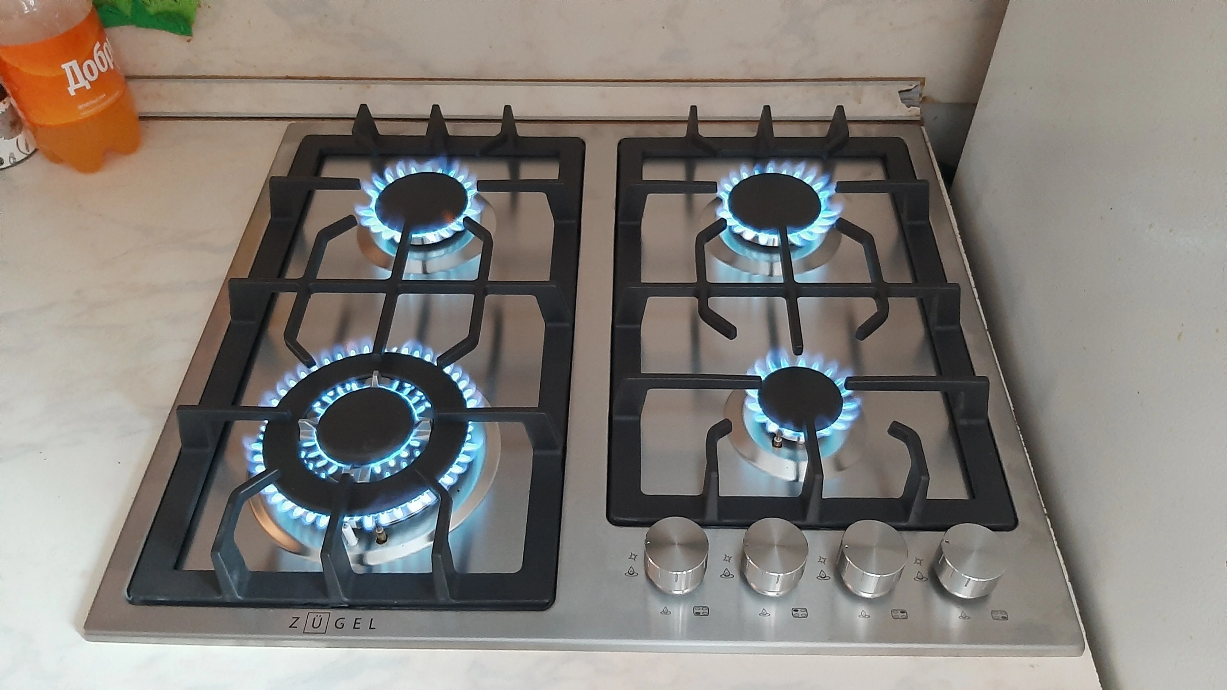 Газовая варочная панель Zugel ZGH601X, стальная