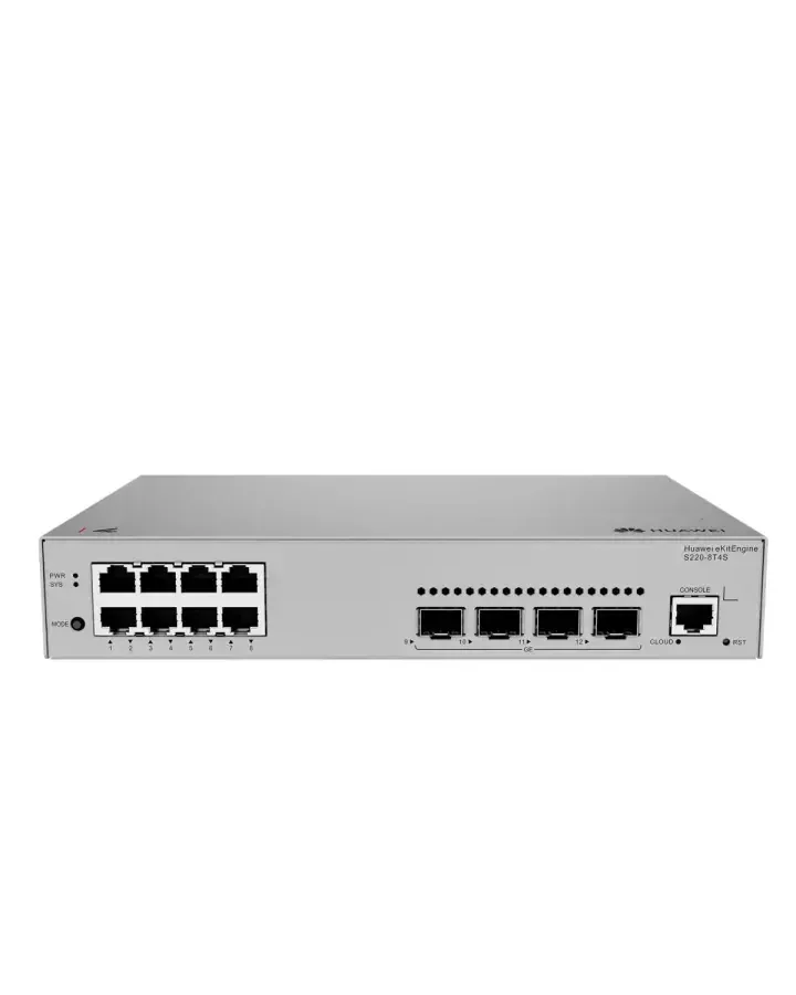 Коммутатор Huawei S220S-8T2X (L2, 8*10/100/1000BASE-T ports, 2*10GE SFP+ ports, built-in AC power, Fanless)