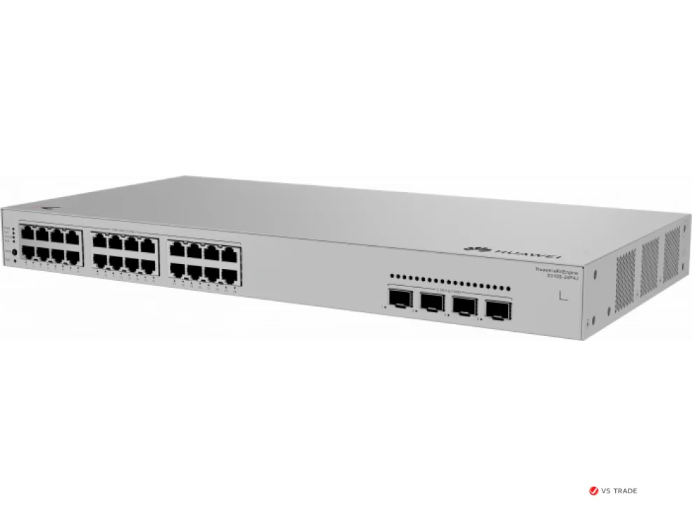 Коммутатор Huawei S310S-24P4J (L2+, 24*10/100/1000BASE-T ports (400 W PoE+), 4*2.5GE SFP ports, built-in AC power)