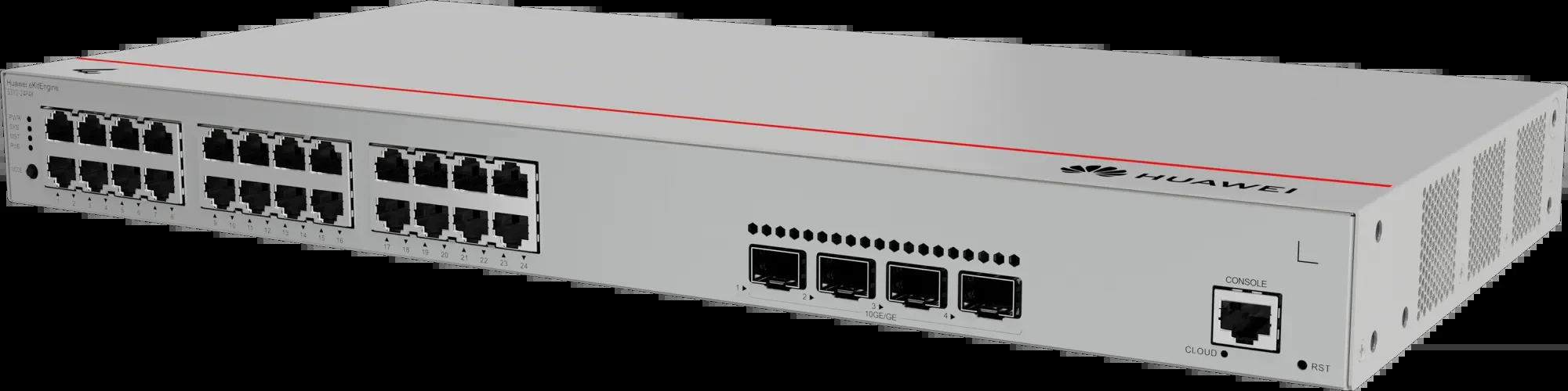 Коммутатор HUAWEI S310S-24T4JX (L2+, 24*10/100/1000BASE-T ports, 2*10GE SFP+ ports, 2*2.5GE SFP ports, built-in AC power, Fanless)