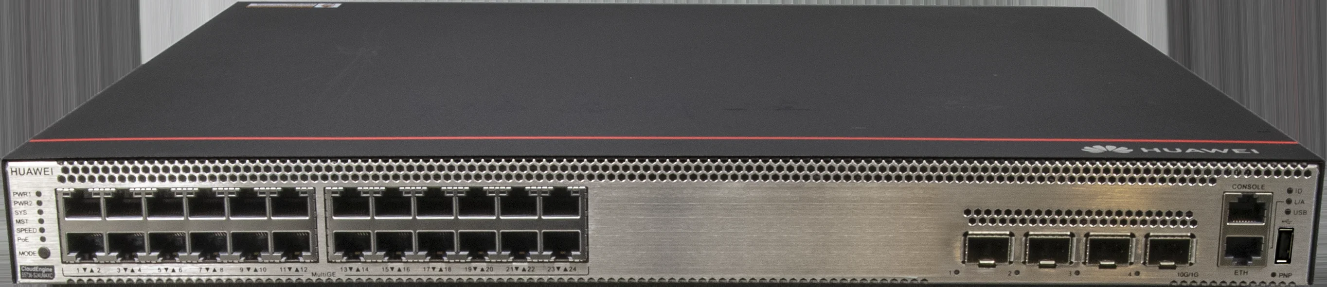 Коммутатор Huawei S310S-8P4JX (L2+, 8*10/100/1000BASE-T ports (128 W PoE+), 2*10GE SFP+ ports, 2*2.5GE SFP ports, built-in AC power, Fanless)