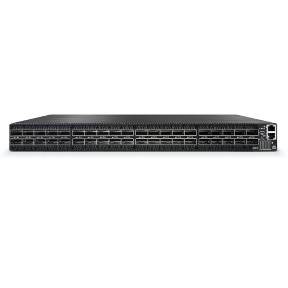 Коммутатор Infiniband Mellanox® Quantum(TM) HDR InfiniBand Switch, 40 QSFP56 ports, 2 Power Supplies (AC), unmanaged, standard depth, P2C airflow, Rai