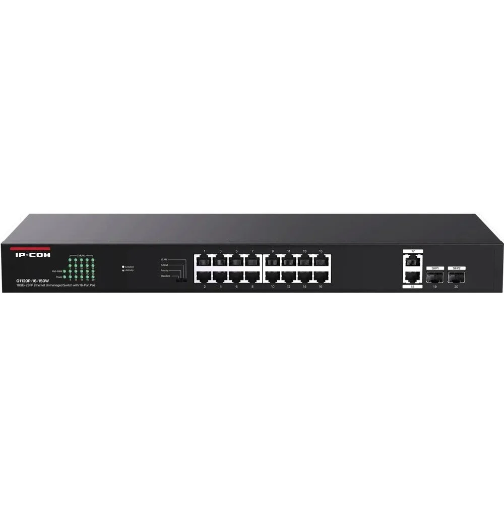Коммутатор IP-COM 18PORT 1000M 2SFP G1120P-16-150W