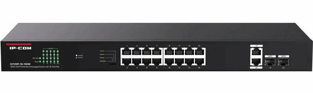 Коммутатор IP-COM 18PORT 1000M 2SFP G1120P-16-150W