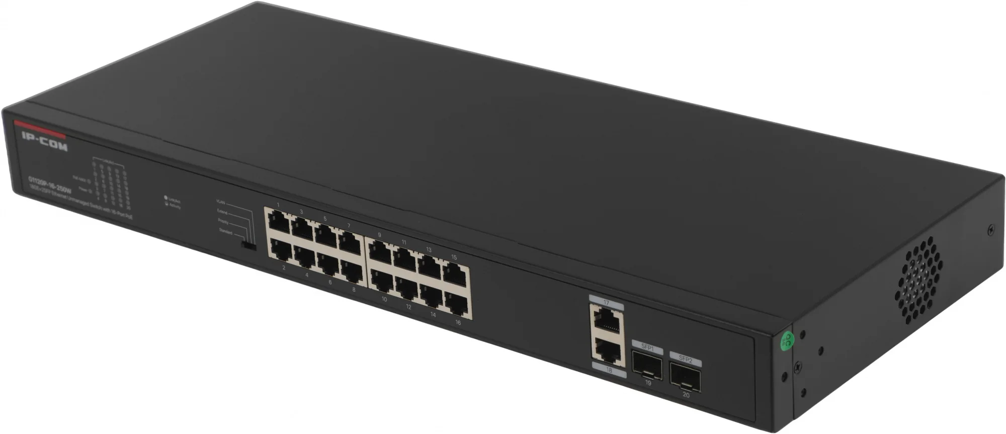 Коммутатор IP-COM 18PORT 1000M 2SFP G1120P-16-150W
