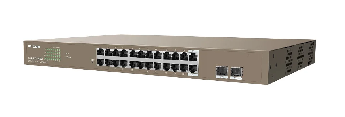 Коммутатор IP-COM F1126P-24-250W PoE неуправляемый 26-Ports 10/100 Mbps Base-TX + 1-Port 1000 Base-X SFP/24-Ports PoE (PoE бюджет 230W)