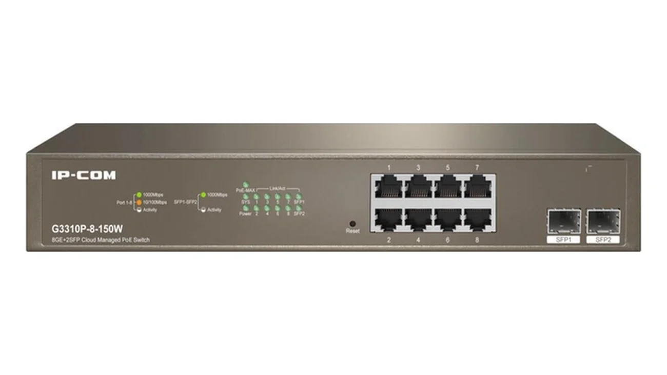 Коммутатор IP-COM G3310P-8-150W PoE с облачным управлением 8GE+2SFP