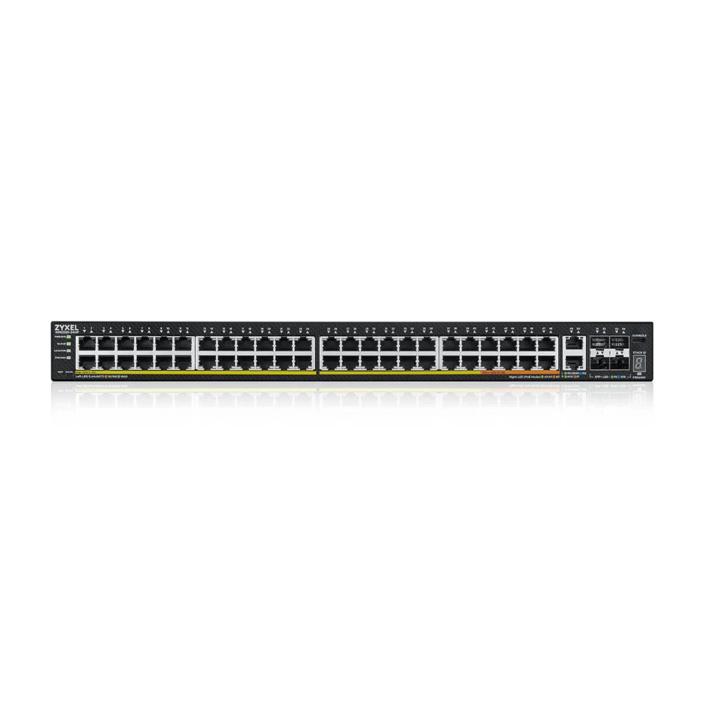 Коммутатор L3 Access Zyxel NebulaFlex Pro XGS2220-54FP, rack 19", 48xRJ-45: 1G PoE+ (8 из них PoE++), 2xRJ-45: 1/2.5/5/10G PoE++, 4xSFP+, бюджет PoE 9