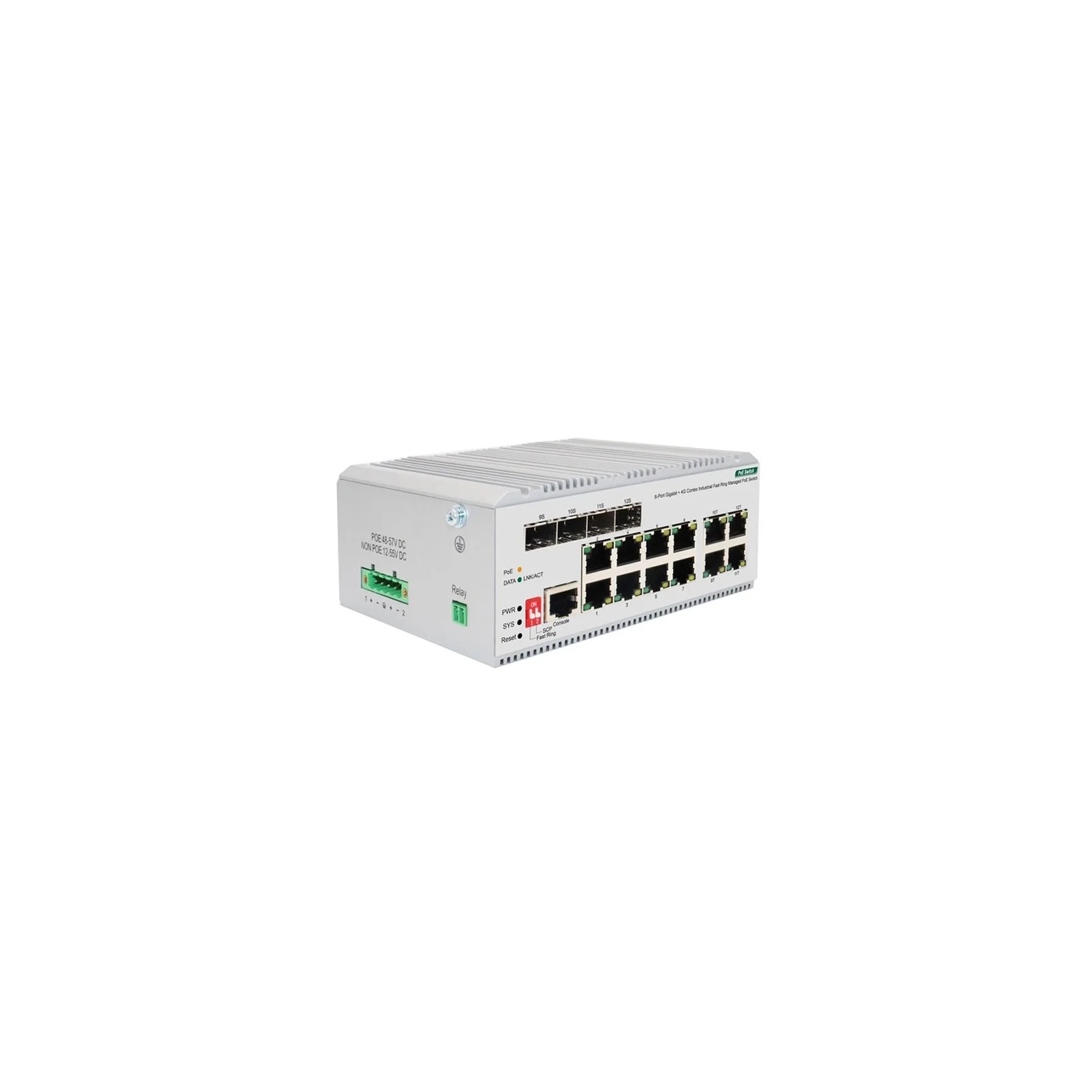 Коммутатор Managed L2 Industrial Fast Ring Switch 4x1000Base-T, 2x1000Base-X SFP, Surge 4KV, -40 to 75°C