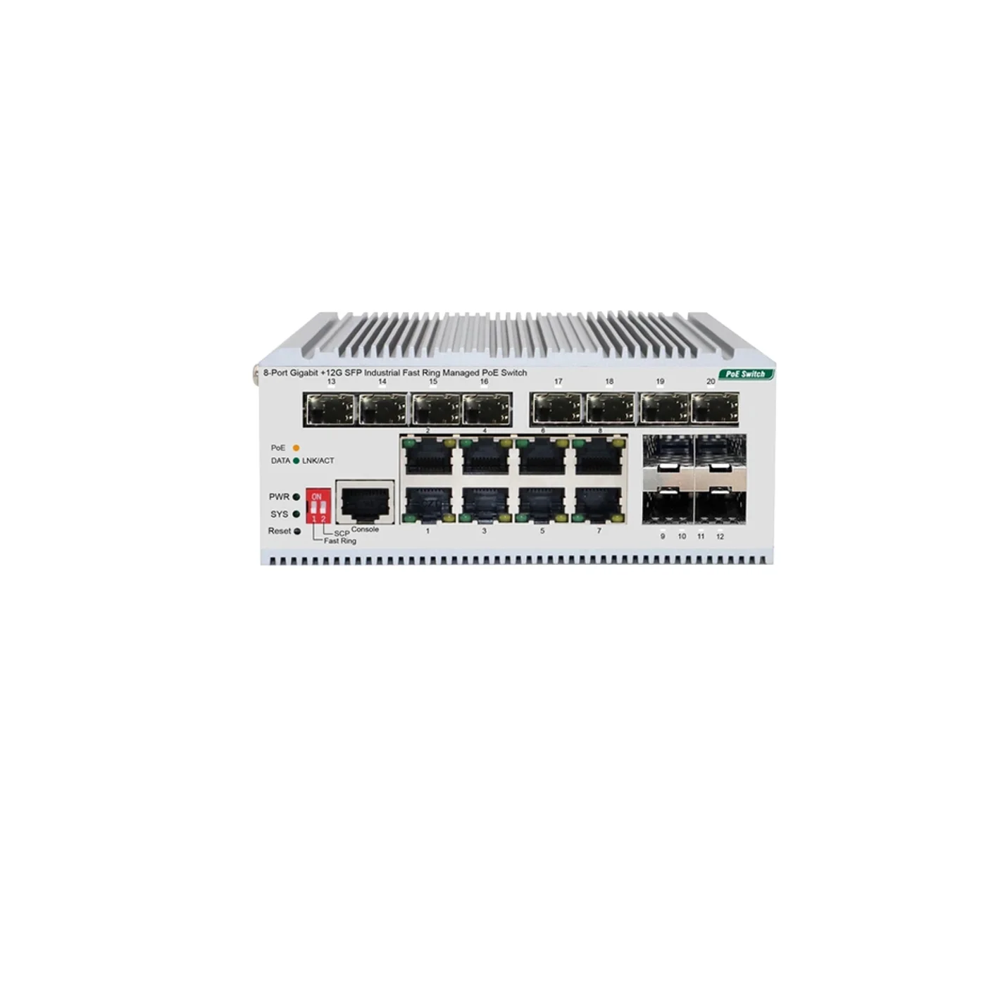 Коммутатор Managed L2 Industrial Fast Ring Switch 4x1000Base-T, 2x1000Base-X SFP, Surge 4KV, -40 to 75°C
