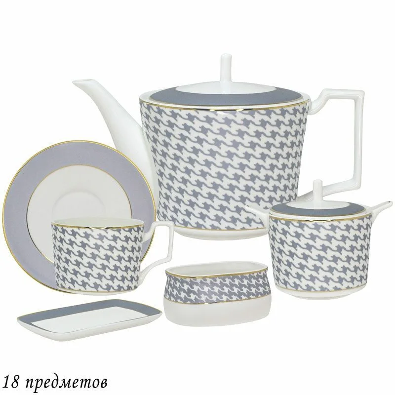 145-398 Чайный сервиз 18пр.  EARL GREY в под.уп.(х2)Костяной фарфор
