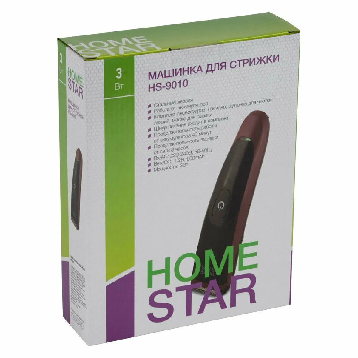 Машинка для стрижки HOMESTAR HS-9010, работает от аккумулятора