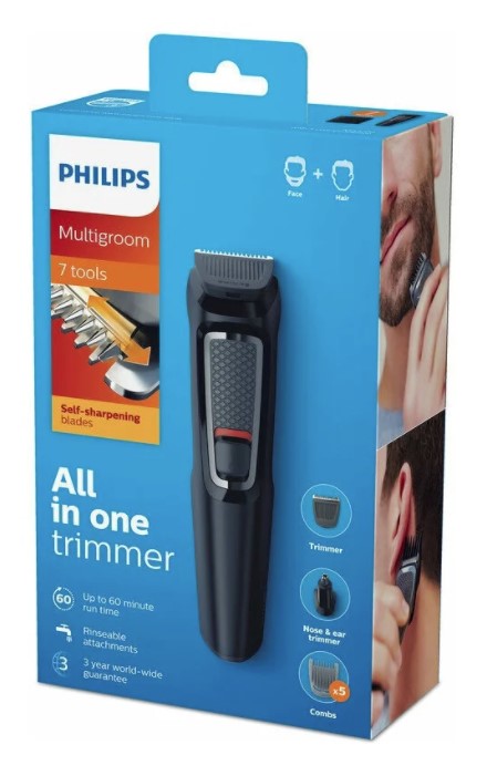 Машинка для стрижки Philips MG3720 (7 насадки, 6 уст. длины, 1-9мм)