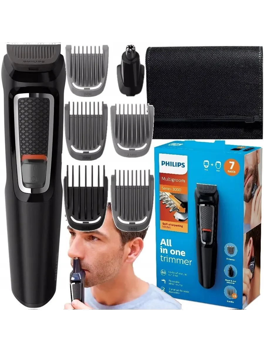 Машинка для стрижки Philips MG3720 (7 насадки, 6 уст. длины, 1-9мм)