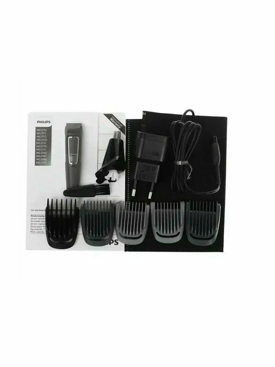 Машинка для стрижки Philips MG3720 (7 насадки, 6 уст. длины, 1-9мм)