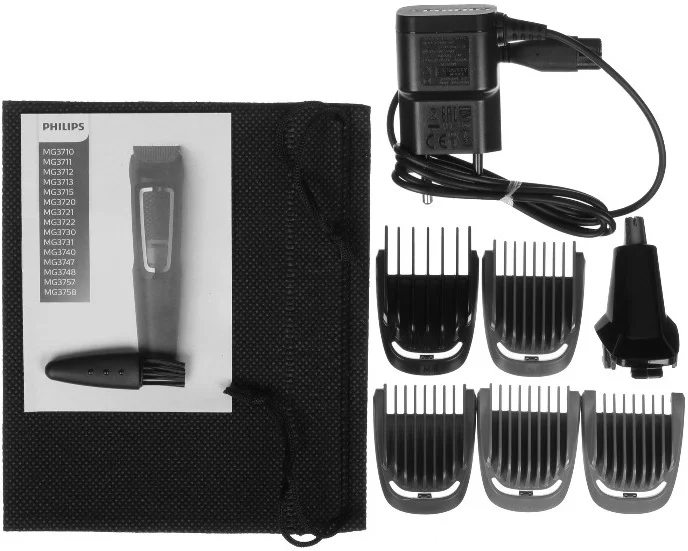 Машинка для стрижки Philips MG3720 (7 насадки, 6 уст. длины, 1-9мм)