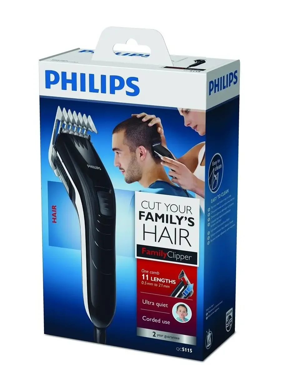 Машинка для стрижки Philips QC5115/15 (Длина стрижки 3-21мм, Ширина ножа 41 мм)