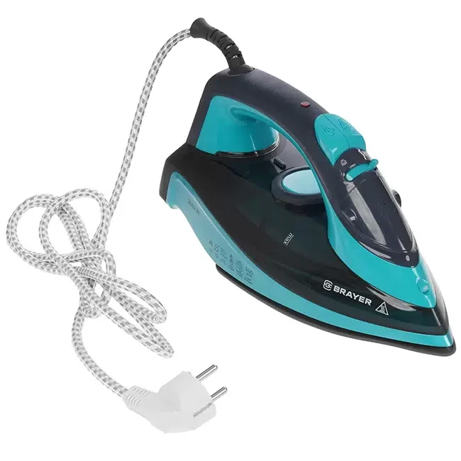 Утюг BRAYER 4019BR,2400 Вт, керамич, пар 140 г/мин, автооткл,  320 мл, верт отпарив.