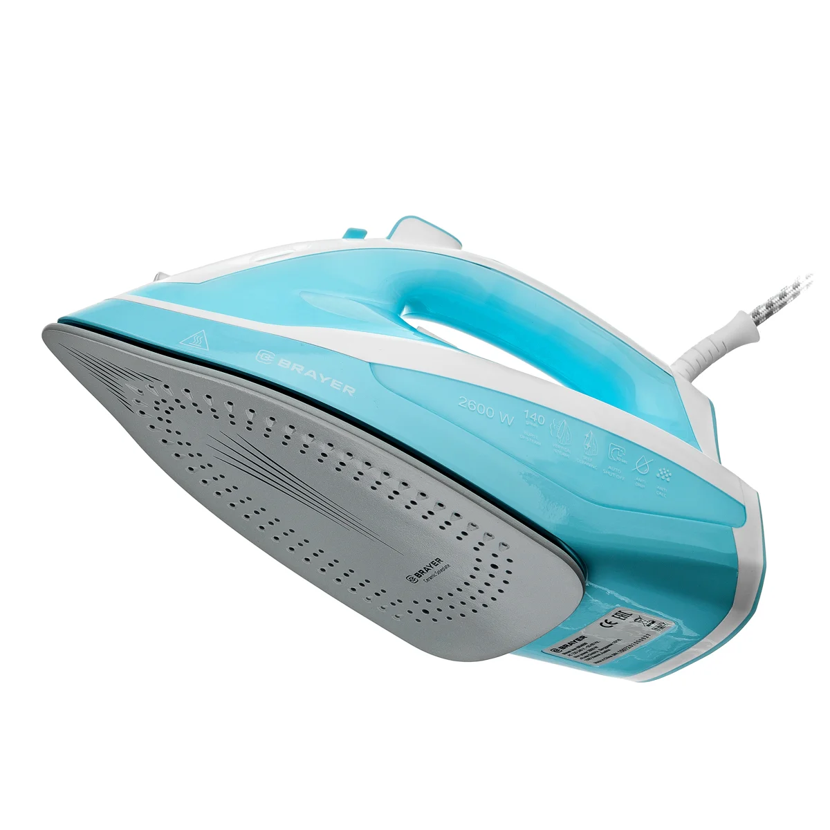 Утюг BRAYER BR4000 2600 Вт, керамич. автооткл.,Пар 140 г/м LED, и, антикапля, cпрей.