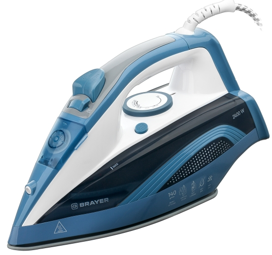 Утюг BRAYER BR4002 2400 Вт, керамич, Пар 140 г/м  антикапля, разбрыз, резер 360мл, самоотчис,