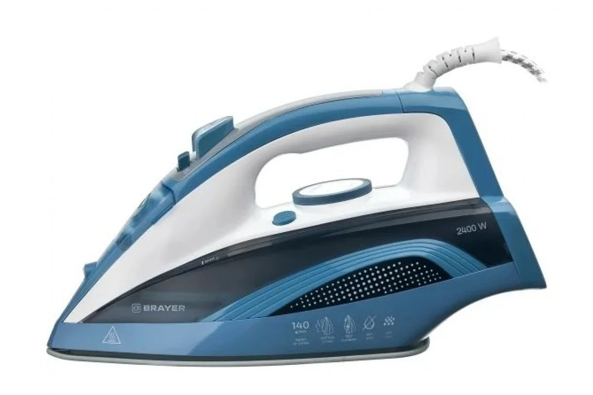 Утюг BRAYER BR4002 2400 Вт, керамич, Пар 140 г/м  антикапля, разбрыз, резер 360мл, самоотчис,