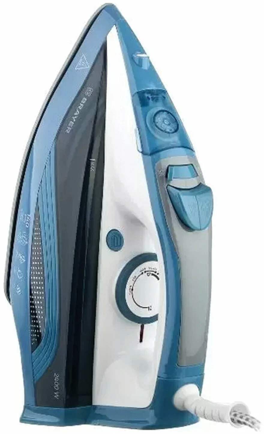 Утюг BRAYER BR4002 2400 Вт, керамич, Пар 140 г/м  антикапля, разбрыз, резер 360мл, самоотчис,