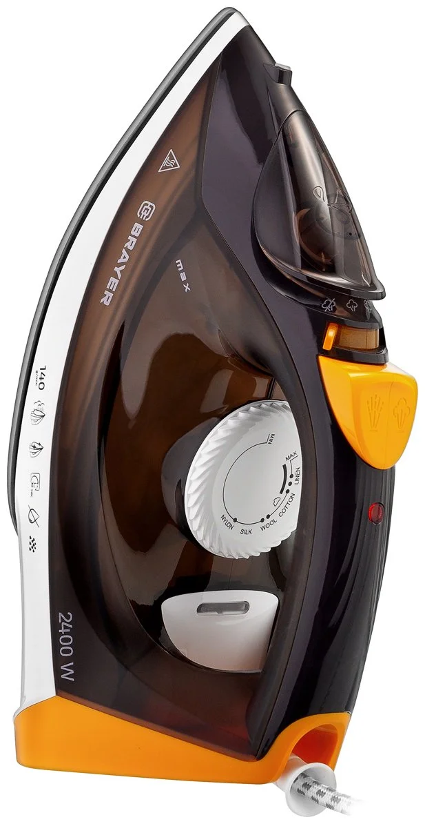 Утюг BRAYER BR4003 (2400 Вт, керамич, пар 140 г/мин, антикапля, разбрызг, 330 мл, самоотчистк)