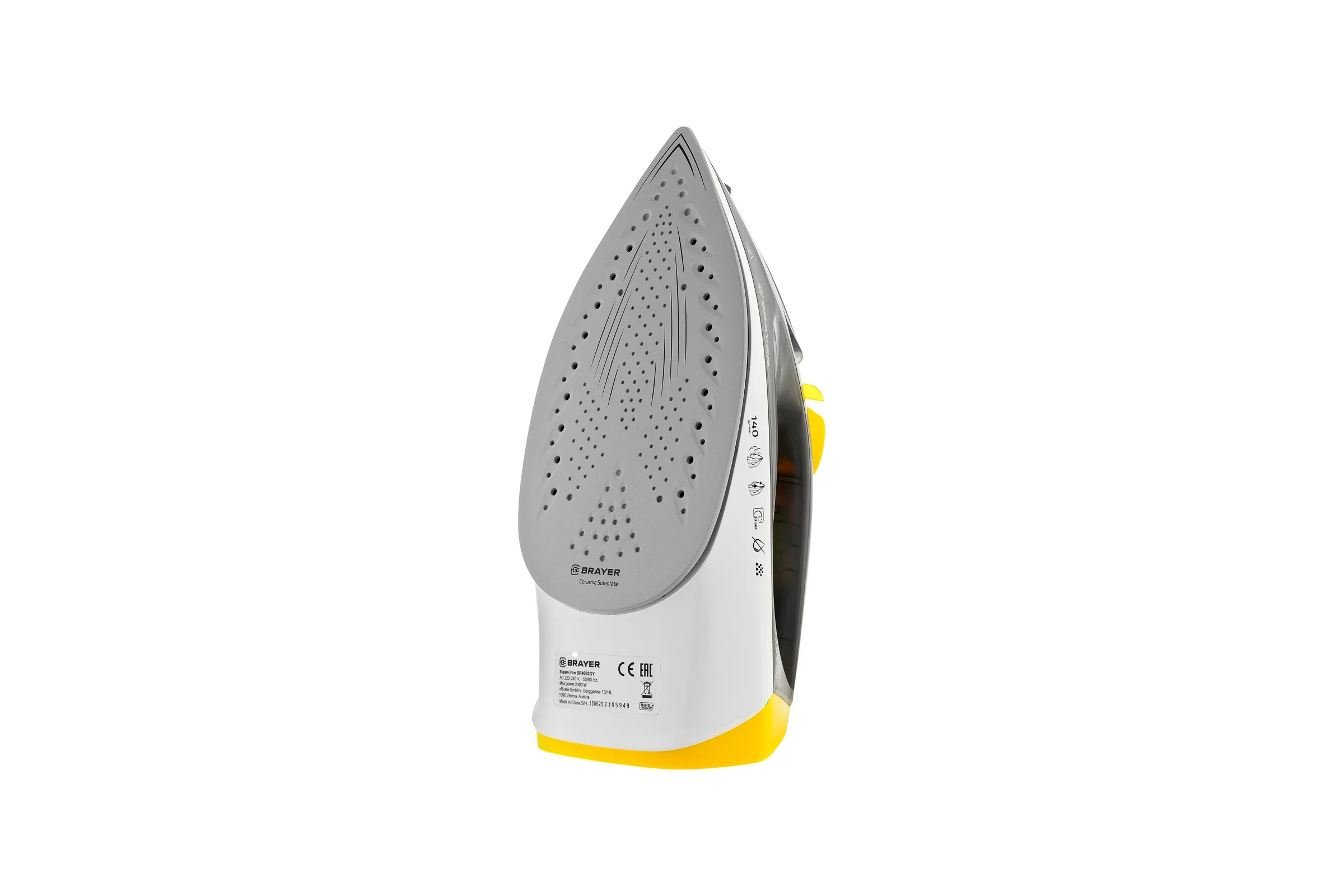 Утюг BRAYER BR4003GY (2400 Вт, керамич, пар 140 г/мин, антикапля, разбрызг, 330 мл, самоотчистк)