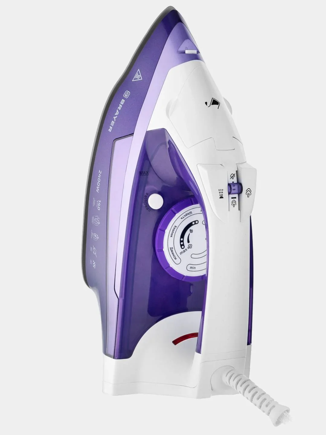 Утюг BRAYER BR4004, 2400 Вт, 280 мл, 140 г/мин, керам.подошва, антикап, разбрызг, самоотчис