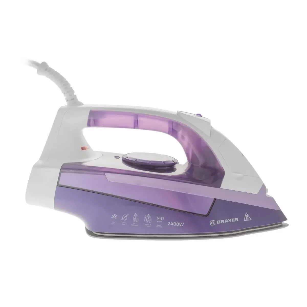 Утюг BRAYER BR4004, 2400 Вт, 280 мл, 140 г/мин, керам.подошва, антикап, разбрызг, самоотчис