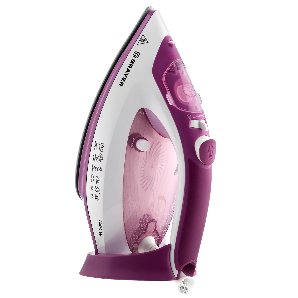 Утюг BRAYER BR4006 ,2400 Вт, 280 мл, пар. удар140 г/мин, керам.подошва, антикап, разбрызг.