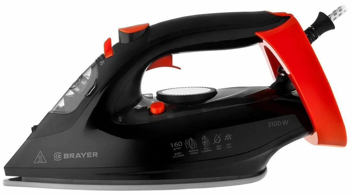 Утюг BRAYER BR4007, паровой 3100 Вт, 265 мл, пар160г/мин, керам.подошва, антикап, разбрыз, самоотчис