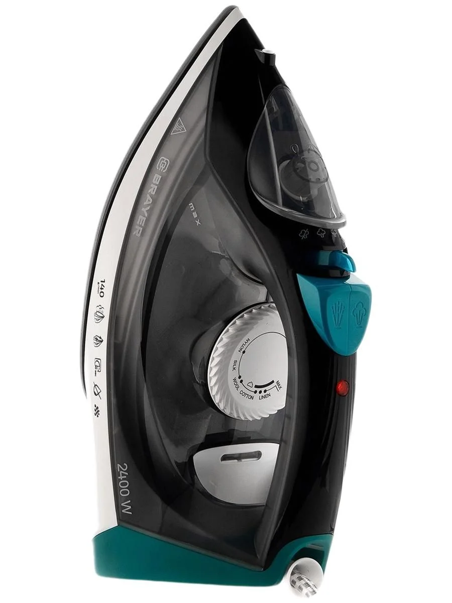 Утюг BRAYER BR4008 2400 Вт, керамич, пар 140 г/мин, антикапля, разбрызг, 330 мл, верт отпарив.