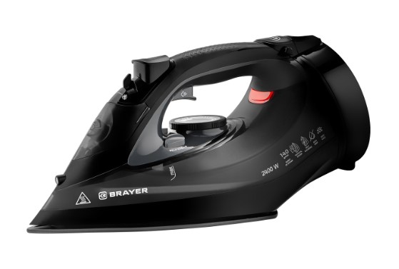 Утюг BRAYER BR4015, 2400 Вт, керамич, пар 140 г/мин, антикапля, беспровод, 300 мл, верт отпарив.