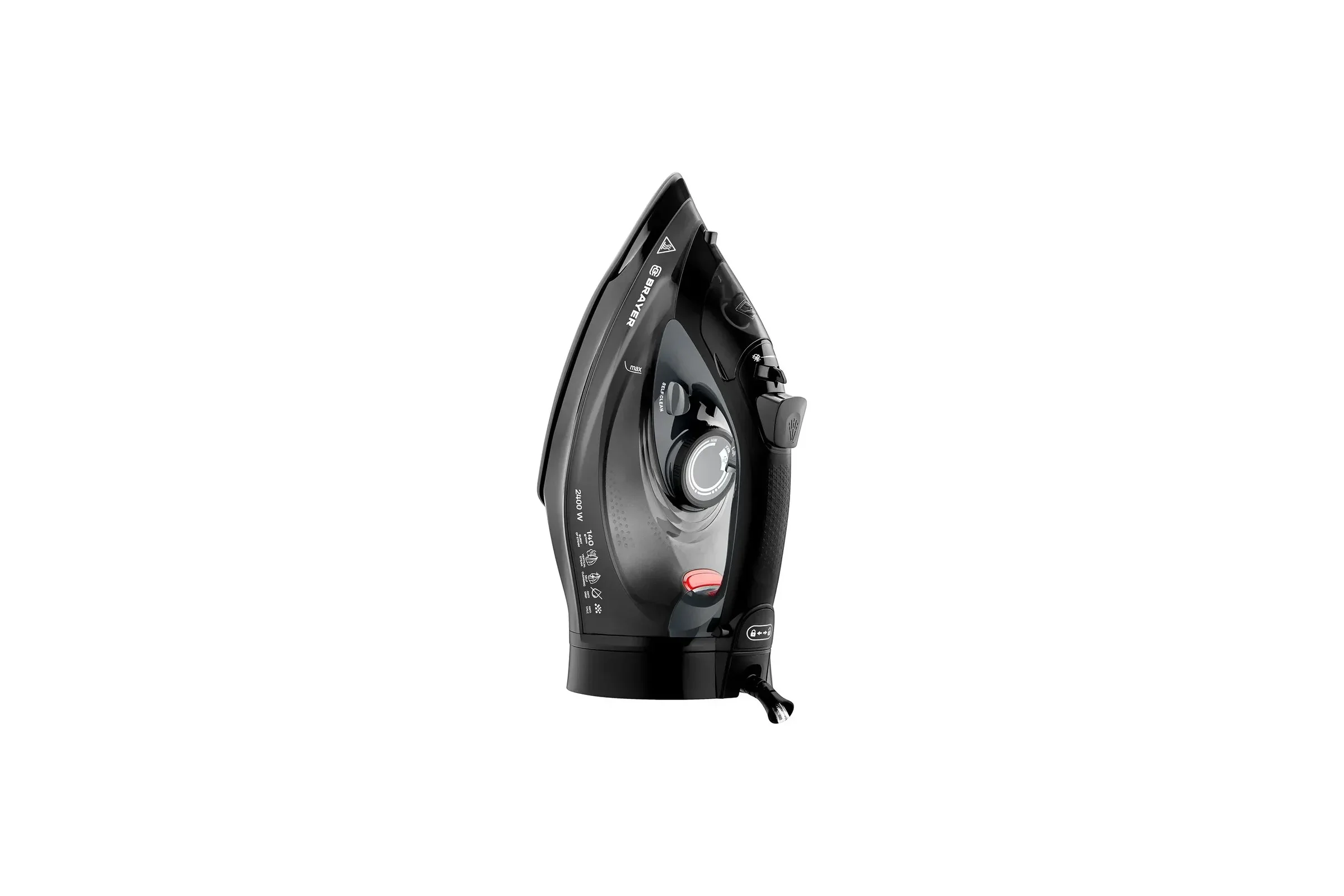 Утюг BRAYER BR4015, 2400 Вт, керамич, пар 140 г/мин, антикапля, беспровод, 300 мл, верт отпарив.