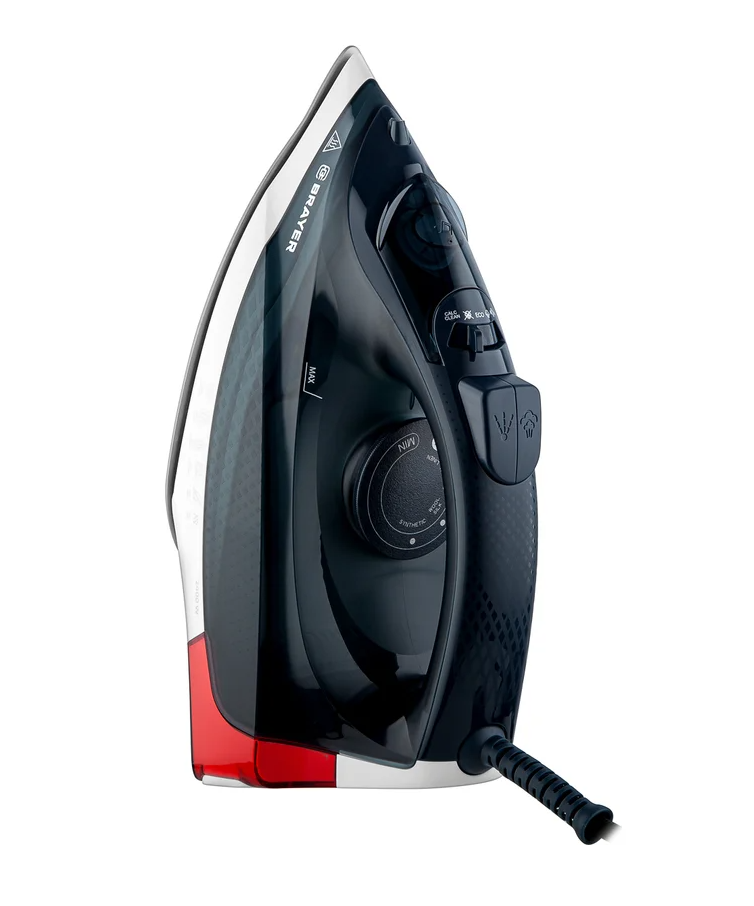 Утюг BRAYER BR4018, 2400 Вт, керамич, пар 140 г/мин, автооткл, 350 мл, верт отпарив.