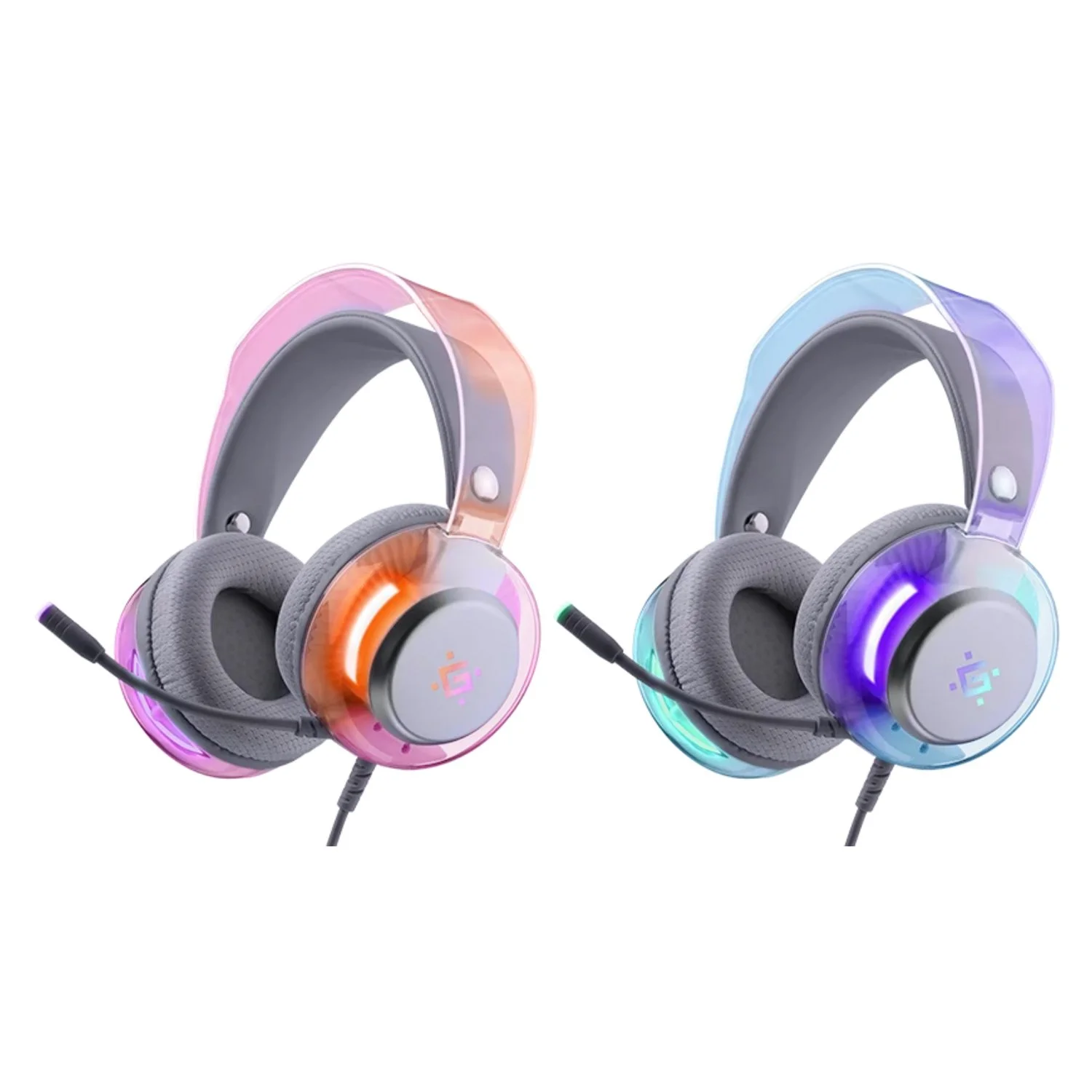 Defender Игровая гарнитура Glitch белый, RGB, провод 2 м.