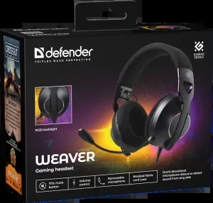 Defender Игровая гарнитура Weaver Черный, RGB, провод 2 м.