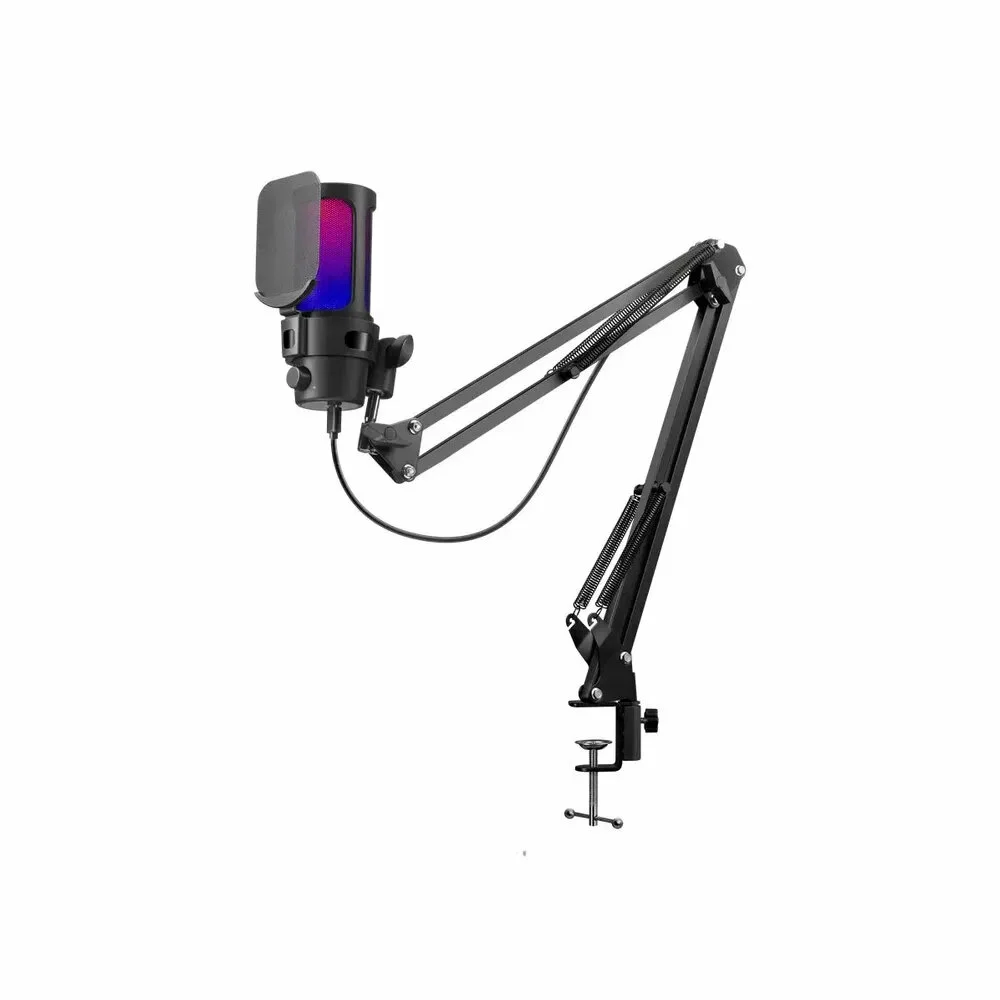 Defender Игровой стрим микрофон Space GMC 550 USB, RGB, стойка, провод 1.8 м