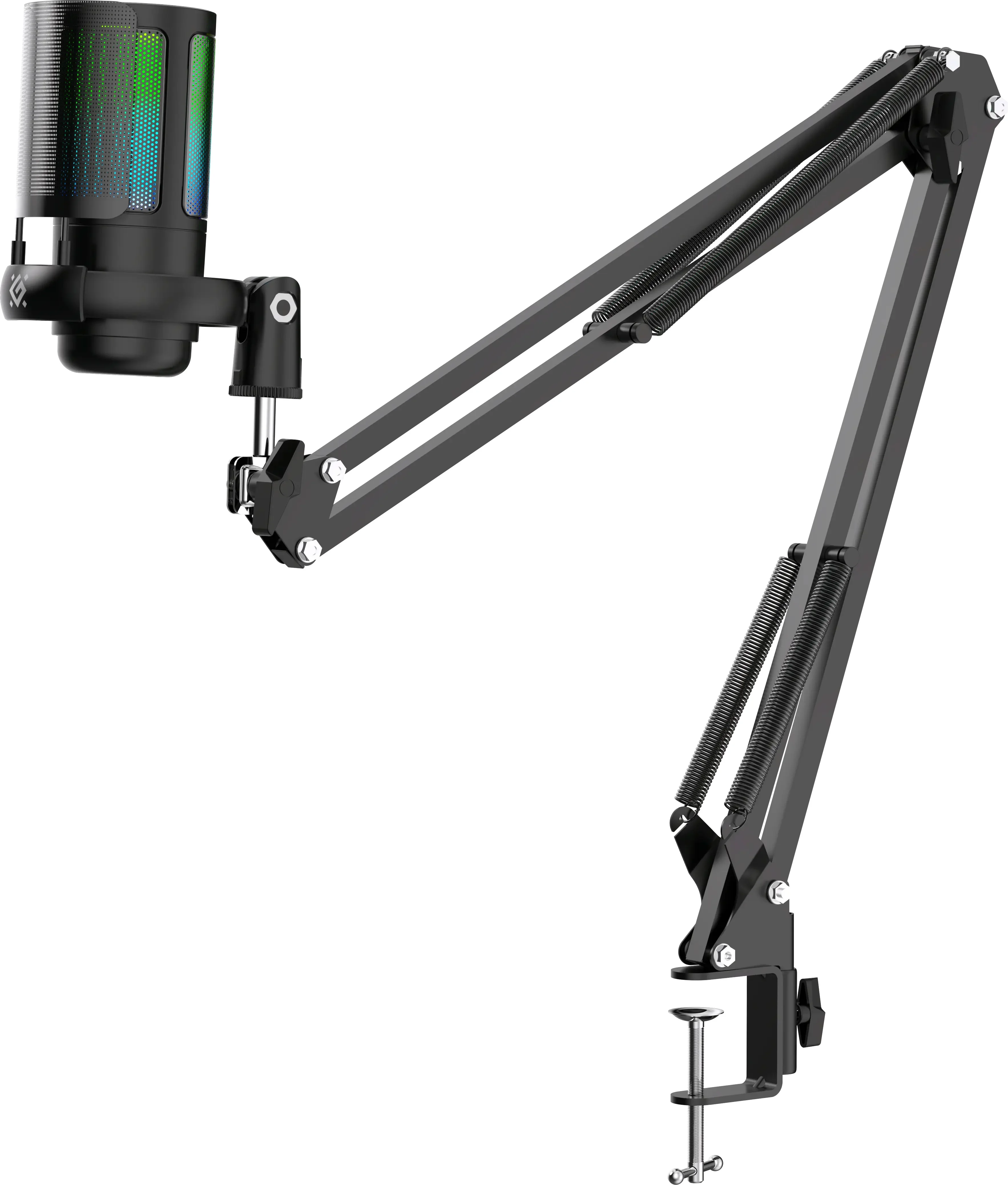 Defender Игровой стрим микрофон Space GMC 550 USB, RGB, стойка, провод 1.8 м