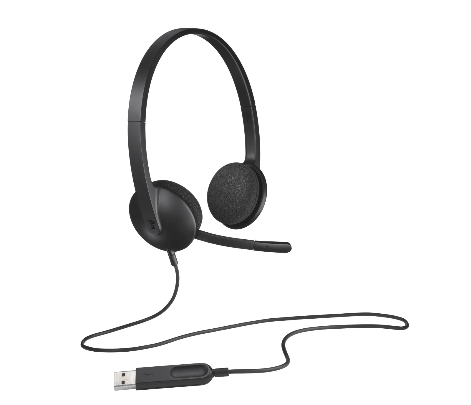 Logitech Гарнитура H340 Headset, накладные, микрофон поворотный двунаправленный, USB, 1.8 м, чёрный. — фото 3