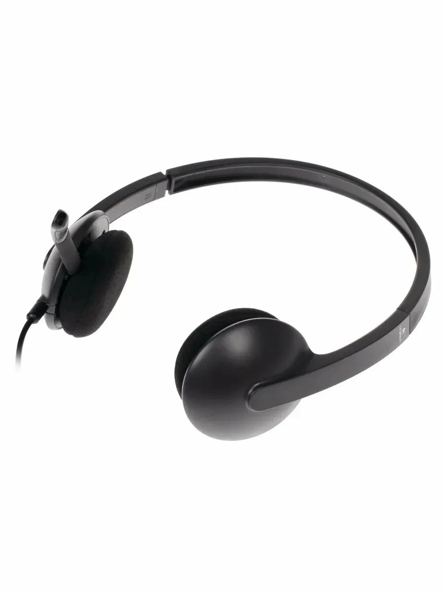 Logitech Гарнитура H340 Headset, накладные, микрофон поворотный двунаправленный, USB, 1.8 м, чёрный. — фото 5