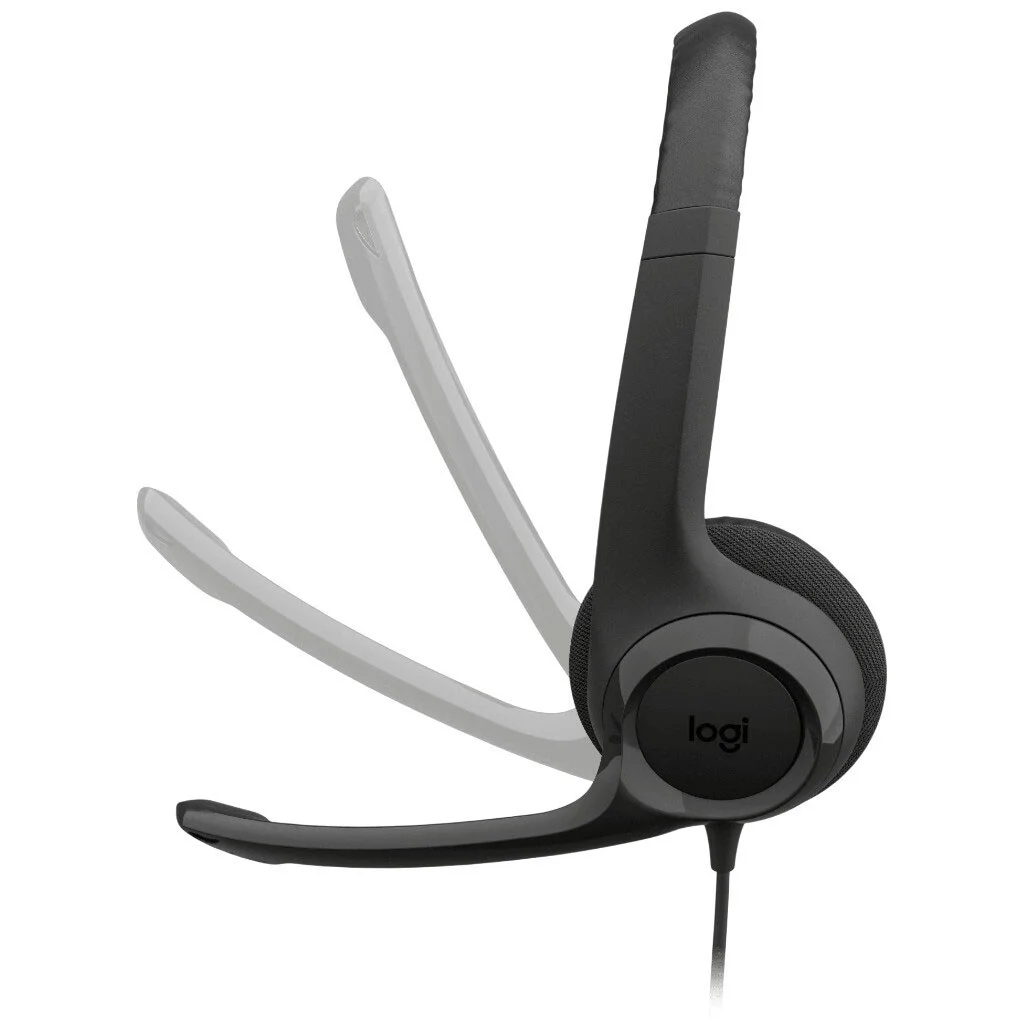 Logitech Гарнитура H390 Headset, накладные, микрофон поворотный, регулятор громкости, USB, 1.9 м, чёрный.
