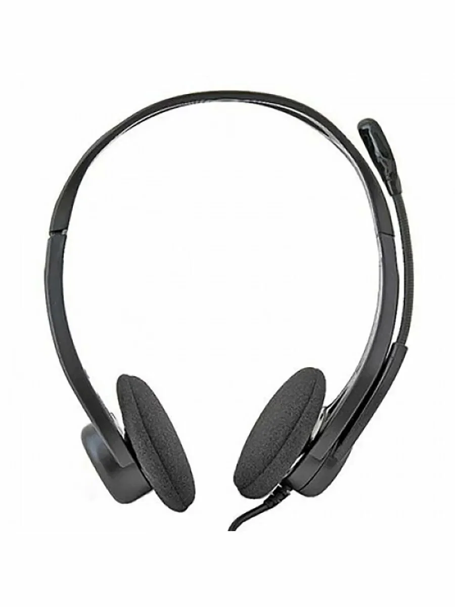 Logitech Гарнитура PC960 Headset, для контактных центров, регулятор громкости, выкл. микрофона, USB, 2.4 м, черный.