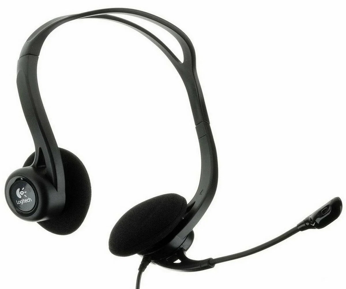 Logitech Гарнитура PC960 Headset, для контактных центров, регулятор громкости, выкл. микрофона, USB, 2.4 м, черный.