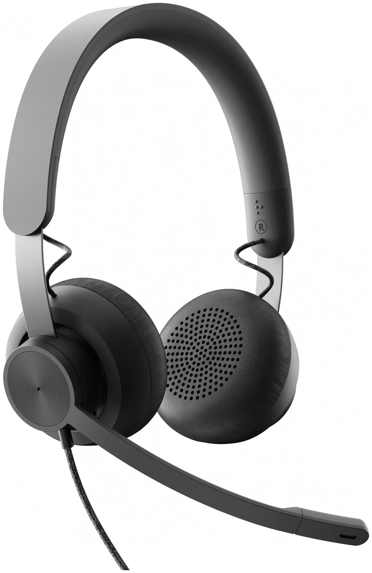 Logitech Гарнитура Zone Teams, для контактных центров, шумоподавление, выкл. микрофона, USB/USB Type-C, 1.9 м, черный.