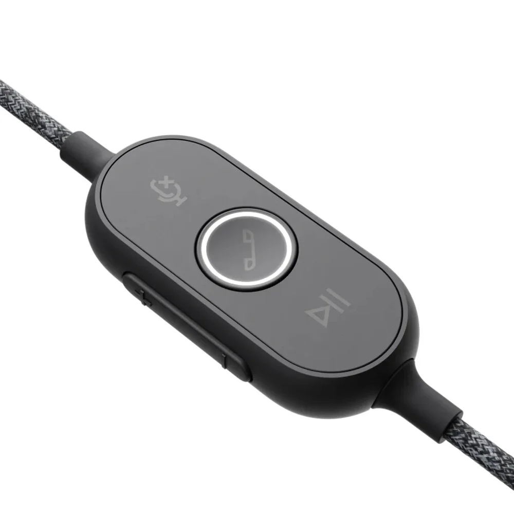 Logitech Гарнитура Zone Teams, для контактных центров, шумоподавление, выкл. микрофона, USB/USB Type-C, 1.9 м, черный.