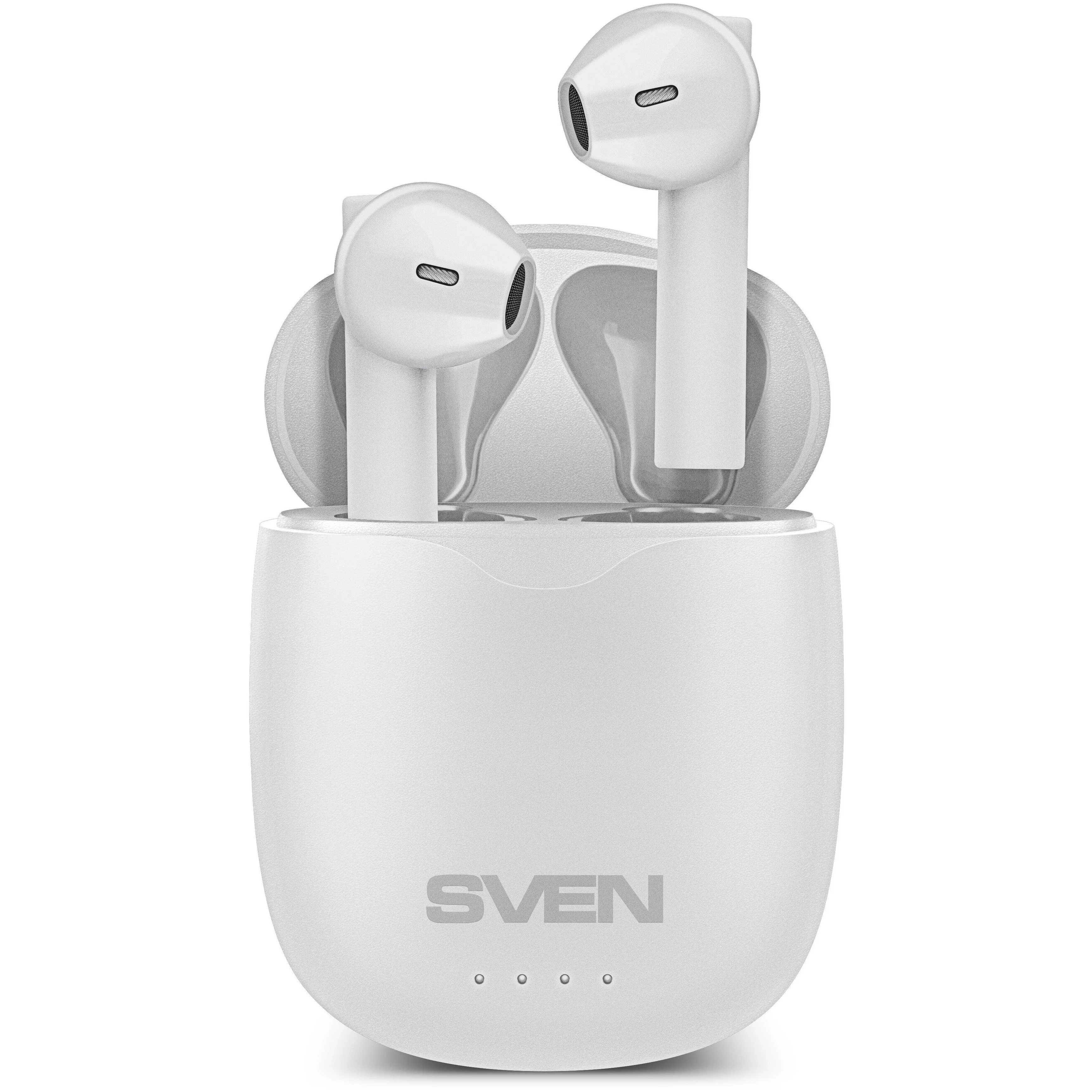 SVEN Наушники беспроводные внутриканальные с микрофоном E-727BT, белый (Bluetooth, TWS)